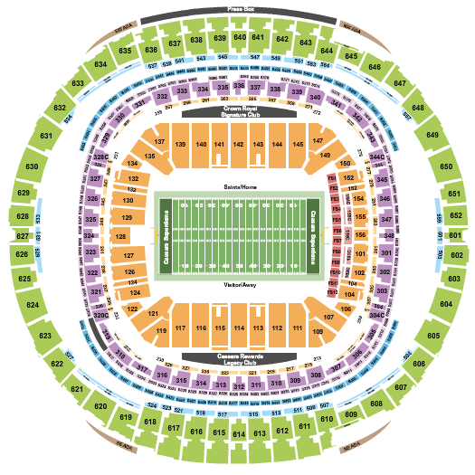 Caesars Superdome Sugar Bowl Seating Chart